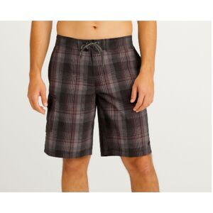 Nike 6.0 Board Shorts Men’s 34 Plaid Burgundy Black Gray Surf Swim Trunks